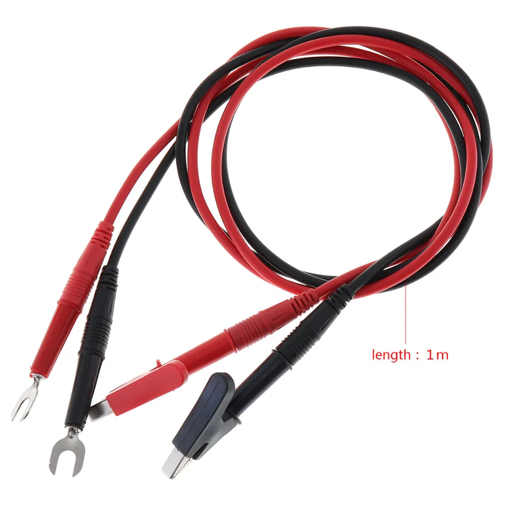 

2pcs/lot ZJMLING Sale Removable Alligator Clip to U-type Plug & 4mm Lantern Plug Test Lead Cable for Multimeter