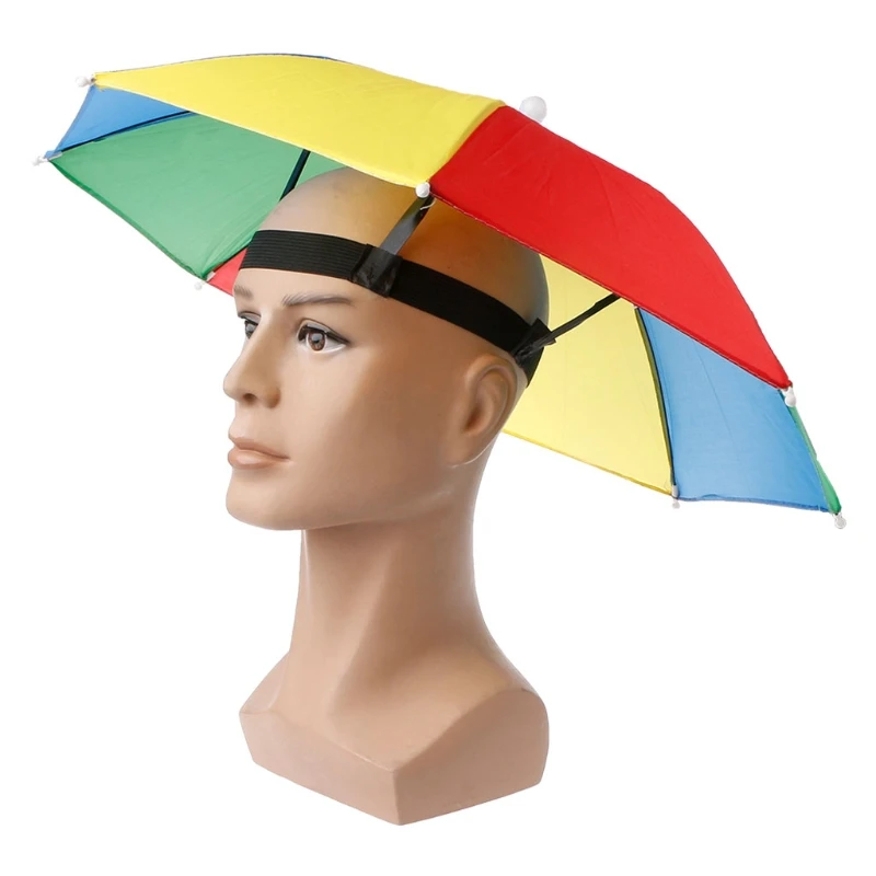 Multi Coloured Nylon+Iron+Plastic Foldable Headwear Sun Rain Umbrella