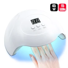 45 УФ-лампа светодиодный лампы для ногтей, для маникюра 15 Светодиодный s ЖК-дисплей Дисплей сушки всех видов Гель-лак для ногтей 30/60/90s инфракрасный Сенсор USB кабель