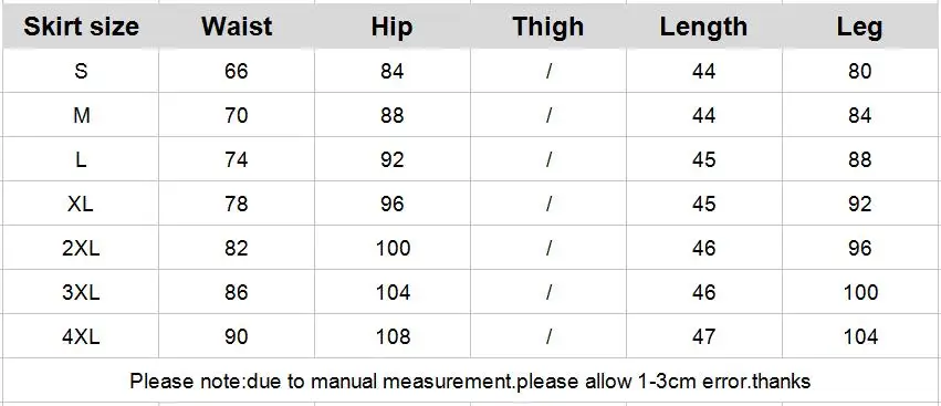 skirt size