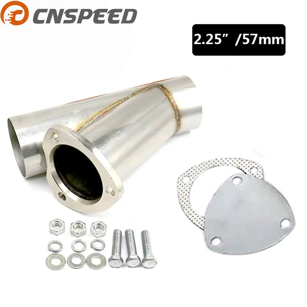 CNSPEED 304 Нержавеющая Сталь Выпускной y труба вырез с колпачок из нержавеющей стали