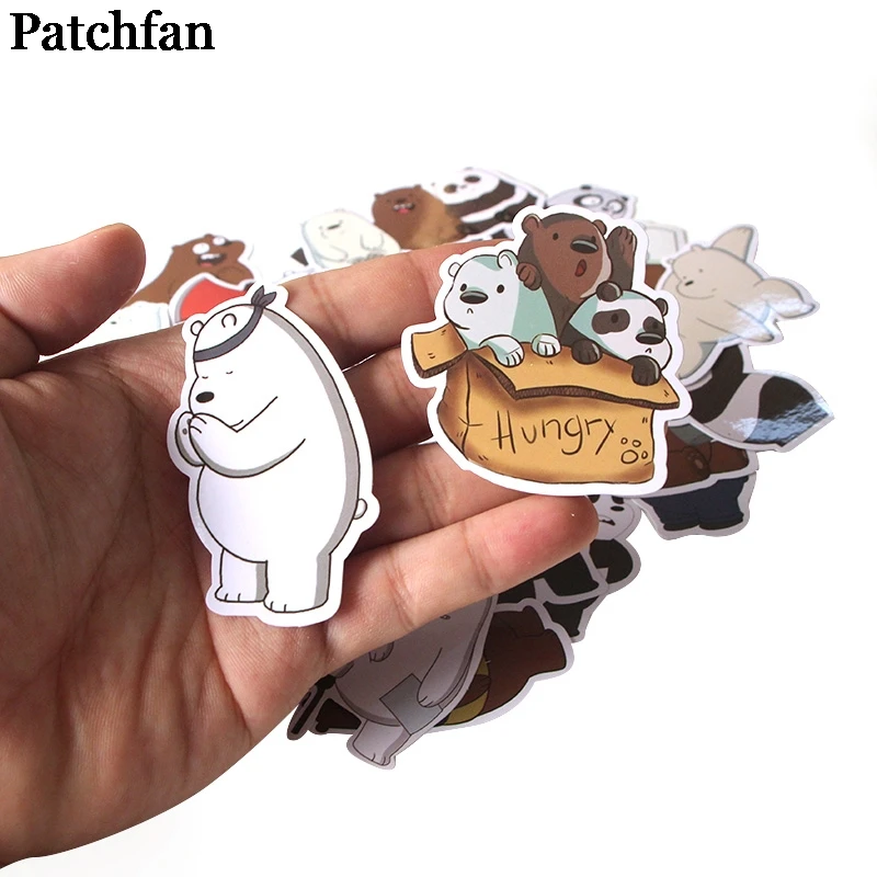 Patchfan 37 шт. Мы Голые Медведи мультфильм забавные наклейки для скрапбукинга DIY ноутбук скейтборд мотоцикл домашние декоративные значки A2015