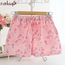 Новые Летние Шорты пижамные штаны для женщин с цветочным принтом трико для сна Хлопковые женские пижамы домашние штаны с эластичной резинкой на талии пижамы брюки