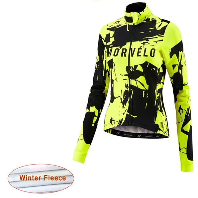 Cycling Jersey Morvelo Long Sleeve woman Winter Thermal Fleece Bike Clothing Outdoor Sports Bicycle Clothes Ropa Ciclismo - Цвет: 4