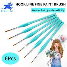 Bergino Wolf Red Rod Hook Line Pen Drawing Pen Water Chalk Art Watercolor Pen Paint Brush Art Supplies Student Stationery