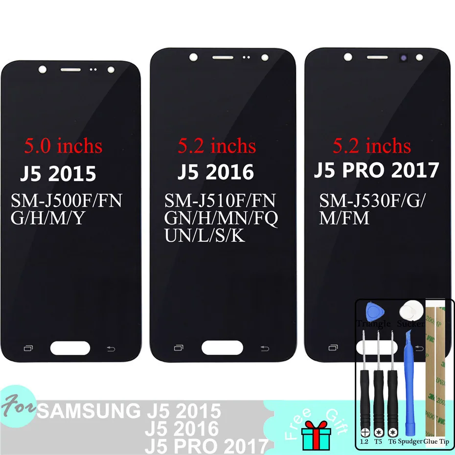 

SZHAIYU TFT J530F LCD For SAMSUNG Galaxy J510F Display Touch Screen For SAMSUNG Galaxy J5 2015 J500/ 2016 J510 / J5 Pro J530