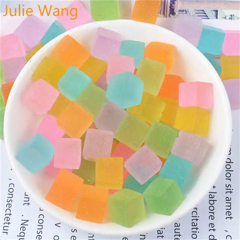 Julie Wang 20 шт. полимерные мягкие конфетные Подвески слизь еда сердце квадратный