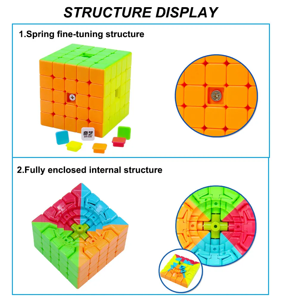 QIYI, 5x5x5, скоростной магический куб, Qizhengs, стикер, меньше, головоломка, кубик, профессиональный, обучающий, антистресс, игрушки для детей