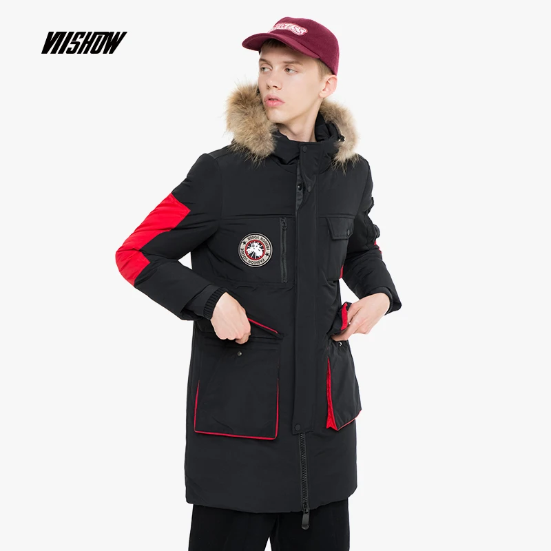 VIISHOW толстый пуховик для мужчин брендовая зимняя куртка для мужчин Мужская ветровка с капюшоном мужская зимняя куртка пальто YCA315184