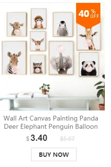 Nordic Posters And Prints Elephant Zebra Giraffe Panda Koala Animals Wall Art Canvas Painting Wall Pictures Baby Kids Room Decor