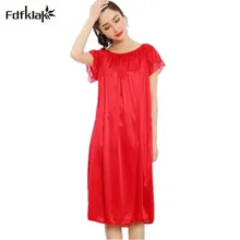 Летний больших размеров Шелковая пижама, пикантная сорочка ночная рубашка женская ночная рубашка для женщин домашняя одежда для девочек, ropa de dormir mujer S0132
