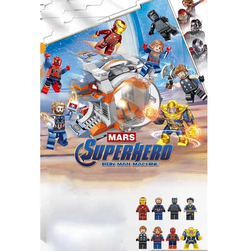 

Marvel Avengers:Endgame Super Heroes Iron Man war machine Armor warrior DIY Accessories building blocks Toy For Children Gifts