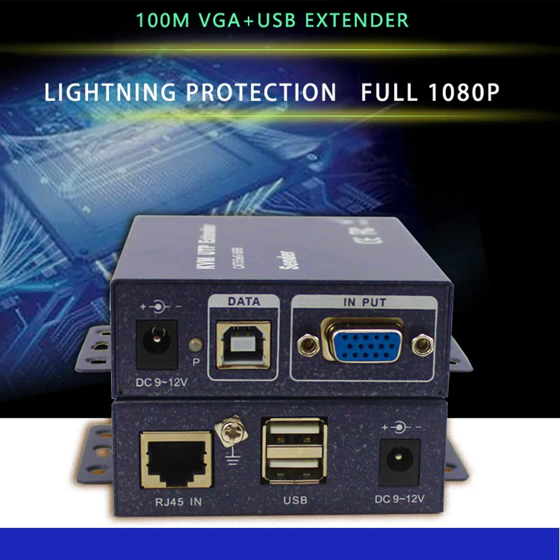 1080P 100m VGA KVM UTP удлинитель с usb-портом для DVR VGA USB KVM удлинитель для cat5 cat6