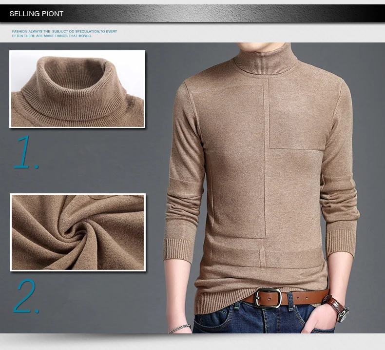 MRMT 2018 брендовые зимние Для мужчин свитер толстый твердый Цвет Высокий воротник для мужской свитер Топы вязать дна рубашки