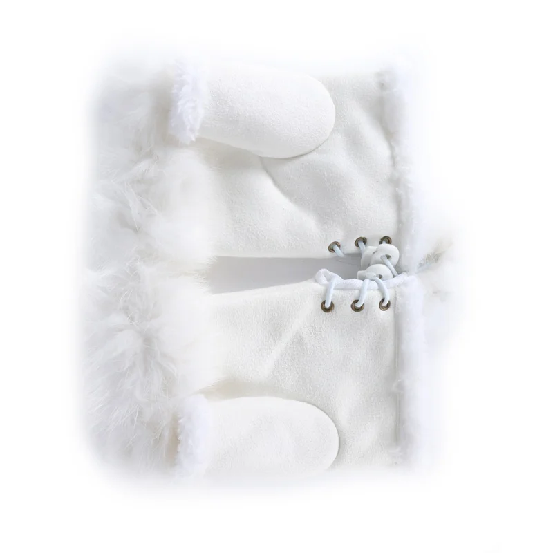 Для женщин зимние перчатки обувь на платформе из искусственного кроличьего меха; сапоги запястье руки теплые перчатки без пальцев перчатки женские варежки женские - Цвет: W