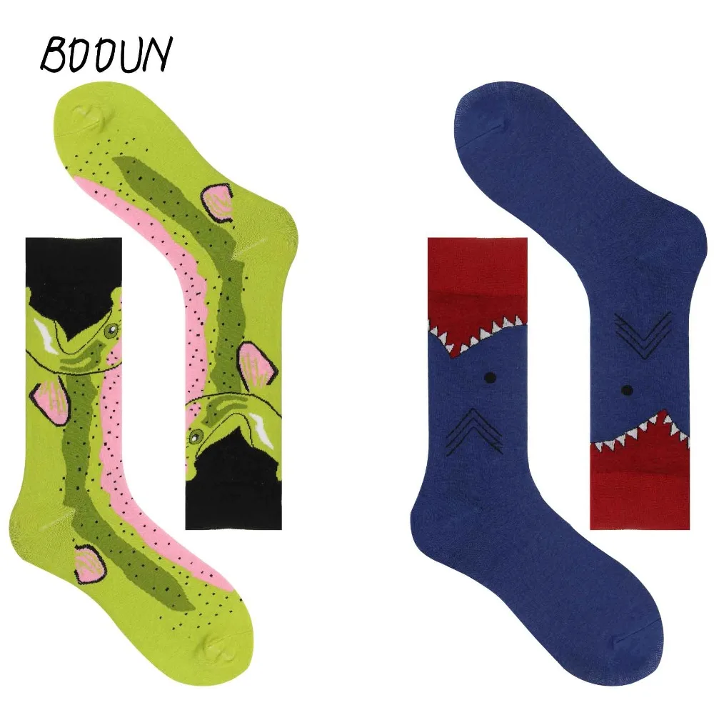 

happy couple cotton sock Keep warm in autumn and winter funny gifts crocodile zebra electric eel casual