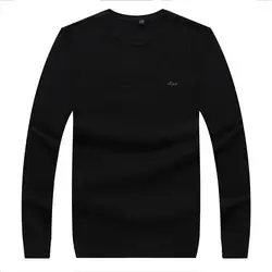 Очень большие размеры 8XL 7XL брендовая зимняя Круглая горловина трикотажный пуловер свитера человек, сплошной черный красный 2 цвета
