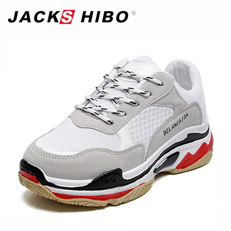 

JACKSHIBO Soft Bottom Woman Shoes Red Lace up Female Shoe Woman Shoe 2018 Spring Brand Shoes Women Fenty Beauty Chunky Sneakers