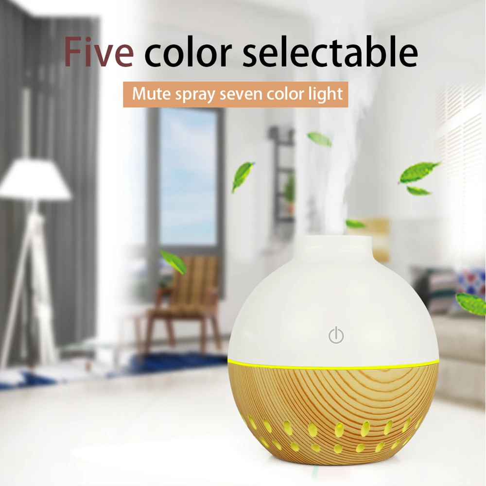 

USB Aroma Essential Oil Diffuser Ultrasonic Mist Humidifier Air Purifier 7 Color Change LED Night light for Office Home 130ml