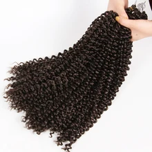 AliLeader 18Inch Natural Afro Kinky Twist Synthetic Crochet Braiding Hair Extension Spring Passion Curly Twist Hair Brown Black
