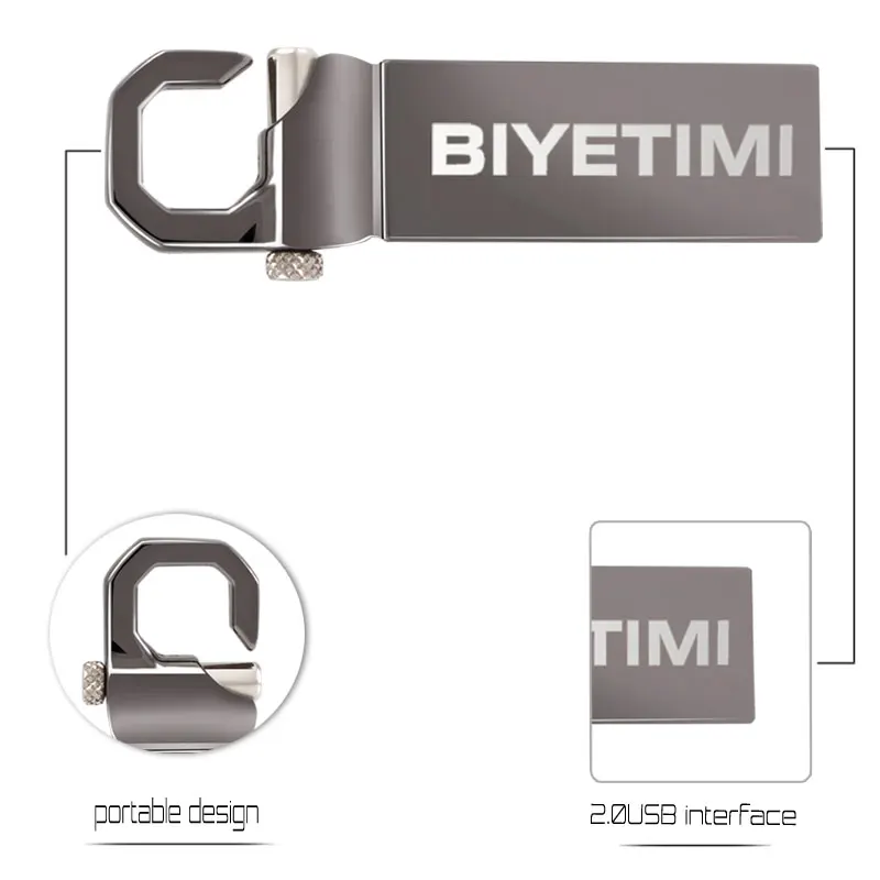 USB флеш-накопитель Biyetimi 32 ГБ, 64 ГБ, 16 ГБ, флеш-накопитель, usb флешка, 8 ГБ, 4 Гб, Флешка из нержавеющей стали флеш-диск USB 2,0