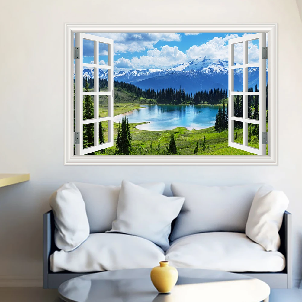 LAC 02 fenêtre-DERWENT WATER Paysage Mur Imprimé Vinyle Autocollant Decal Mural LAC 02 fenêtre-DERWENT WATER Paysage Mur Imprimé Vinyle Autocollant Decal Mural