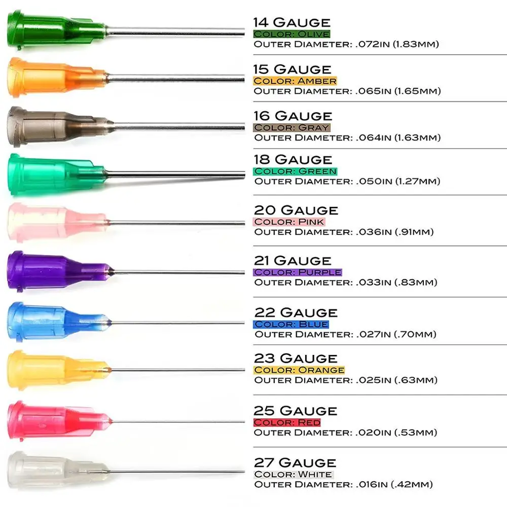 100 x 18 Ga PP Blunt flexible Dispensing Blunt Needle Tips 1//2/"/" Green