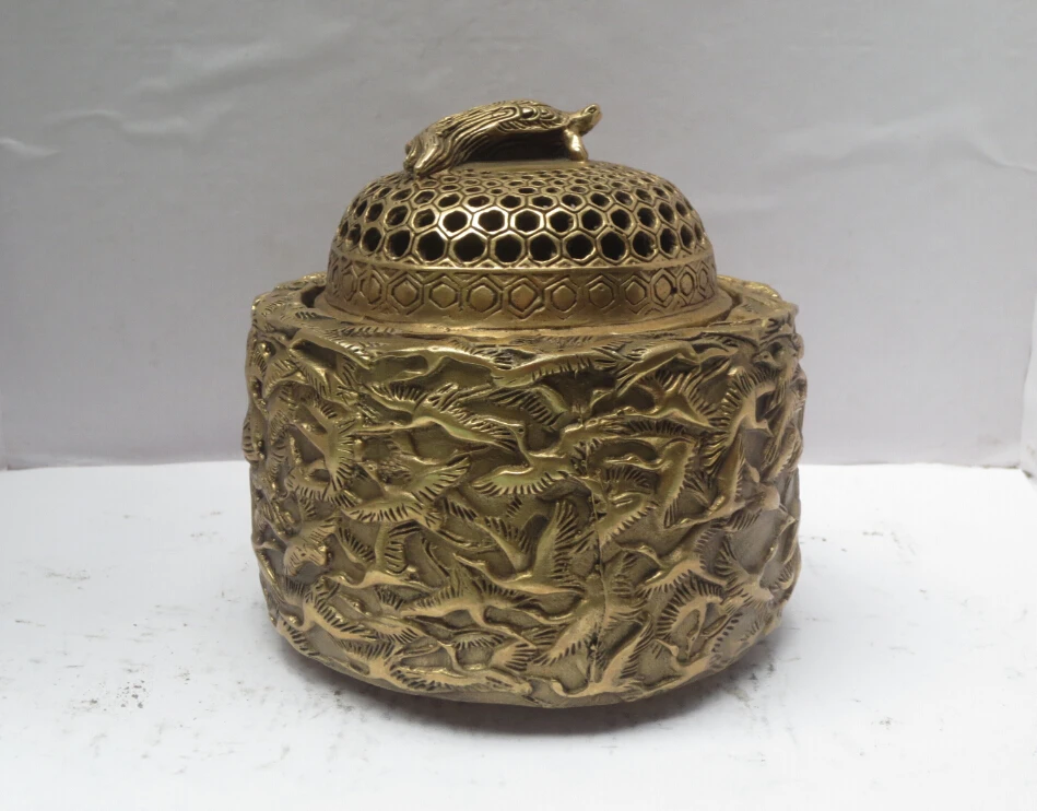 

Metal Crafts Chinese home decoration brass carving incense burner,Beautiful crane incense burner