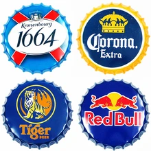 Бутылка крышка металлическая жестяная вывеска ретро кафе бар доска для паба декор для стен в винтажном стиле художественный плакат круглые тарелки 35 см