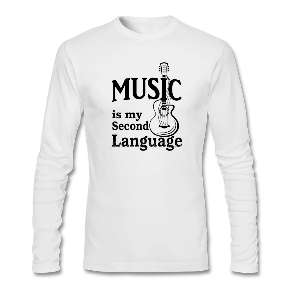 Music is My второй Язык футболка на заказ с длинными рукавами брендовая одежда Hipster