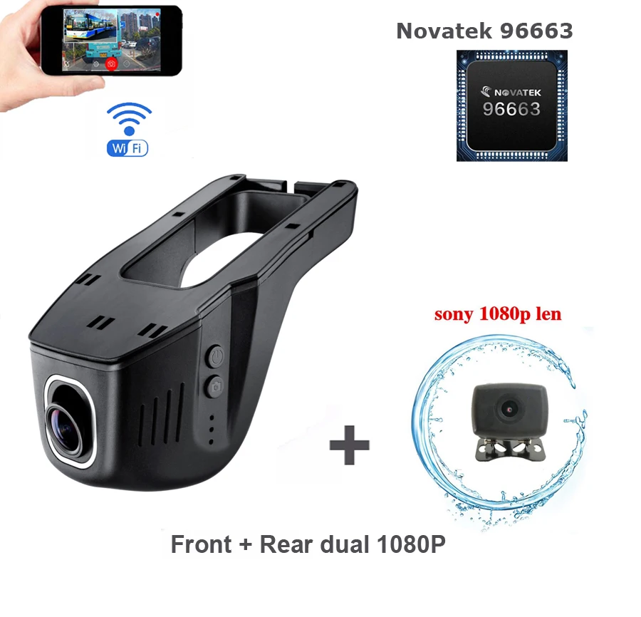 Novatek 96663 Wifi Car DVR cameras Front Rear dual...