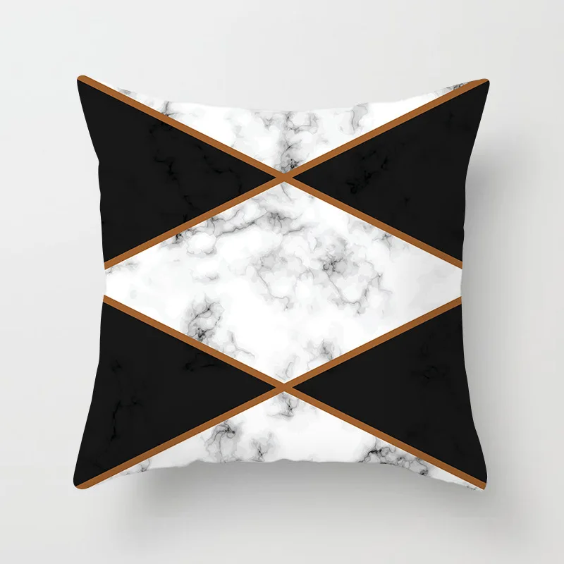 Скандинавские розовые мраморные геометрические принты пледы подушки Чехол черный и белый декоративные дизайнерские модные диванные чехлы для дивана - Цвет: Marble Geometric 05