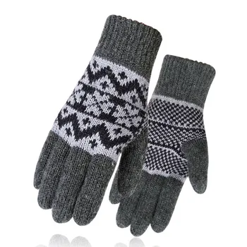 

Knitted Gloves Winter Warm Men&Women Guantes Creative Thicken Warm Print Quality Gloves Men Mitten Casual Gloves