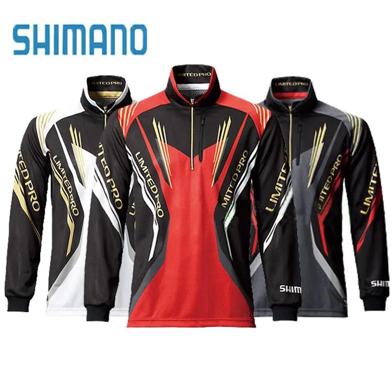 2017 Shimano Men Fishing Shirt Quick dry Ice Cool Zipper Men Fishing