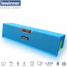 Lewinner Grande puissance 10 W HIFI portable sans fil bluetooth Haut-Parleur Stéréo subwoofer Son soutien mic TF FM radio Aux horloge led