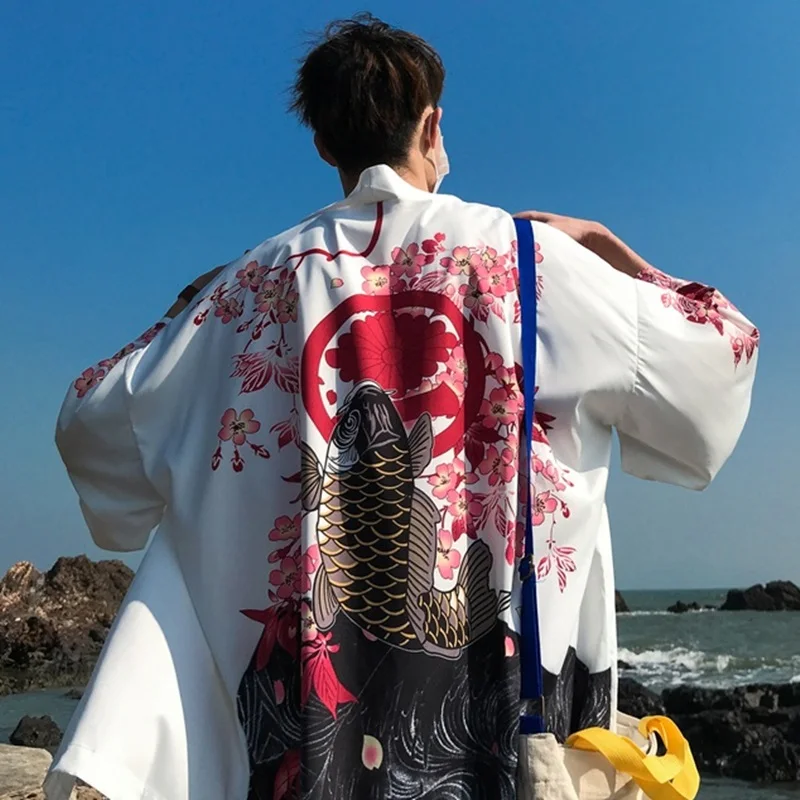 Japanese kimono cardigan men haori yukata male samurai costume clothing kimono jacket mens kimono shirt yukata haori ZZ0004