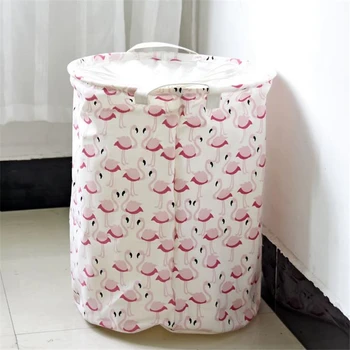 

Doreen Box 35x45cm High Capacity Flamingo Storage Barrel Home Sundries Storage Bag Kids Toys Dirty Clothes Neatening Laundry Bag