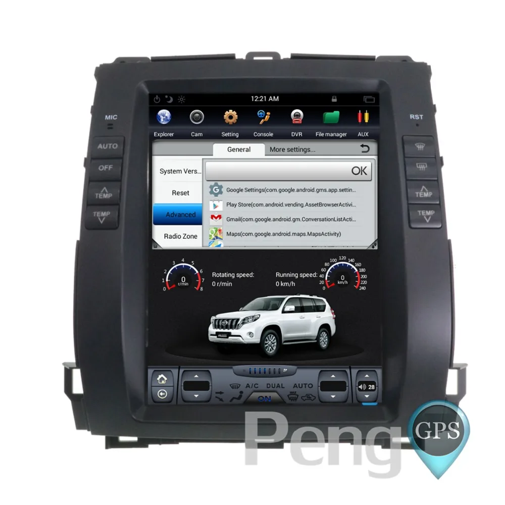 Cheap 2 Din Tesla Style 10.4 inch Android 7.1 Car GPS Navigation DVD Player for Toyota Land Cruiser Prado 120 2002-2009/ Lexus GX470 4