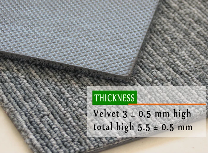100 Polypropylene 50*50cm Fire Resistant PVC Backing Carpet Tilein
