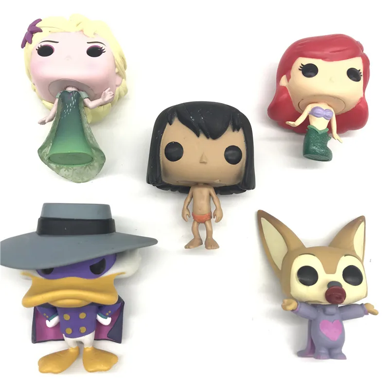 

Funkos pop VINYL DOLL ARIEL/ELE-FINNICKS/ DARKWING DUCK/Elsa/MOWGLI Collectible TOY NO Box