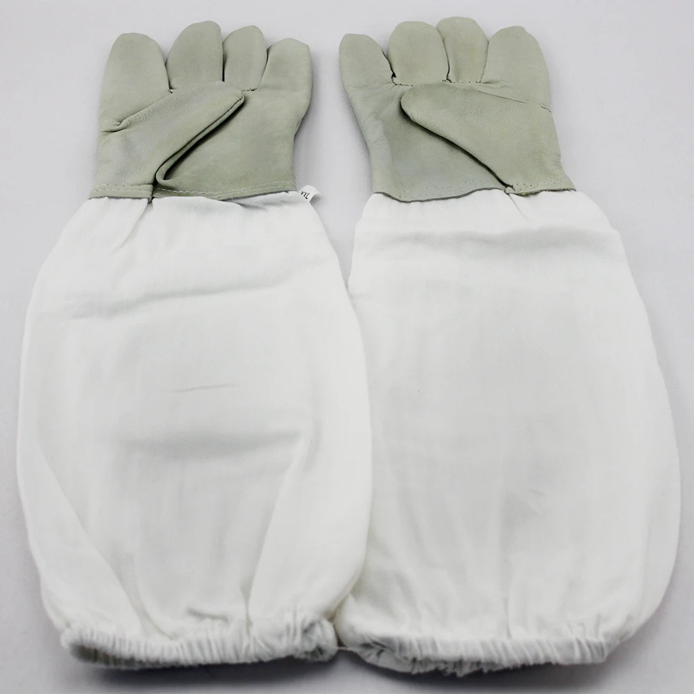 A Pair Protective Beekeeping Gloves Goatskin Beekeeping tool Breathable Soft Material Bee Tools Universal Model hive tool  (2)