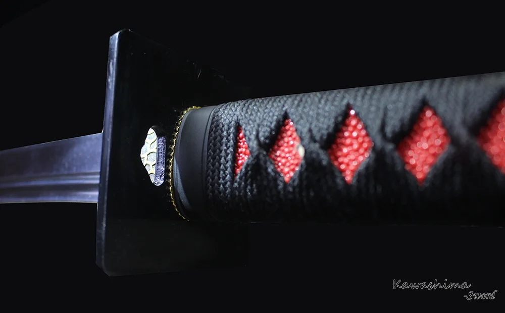 46 Inch Length Handmade Naginata 1060 High Carbon Steel Blade Japanese Samurai Sword Red / Black Scabbard Battle For Ready