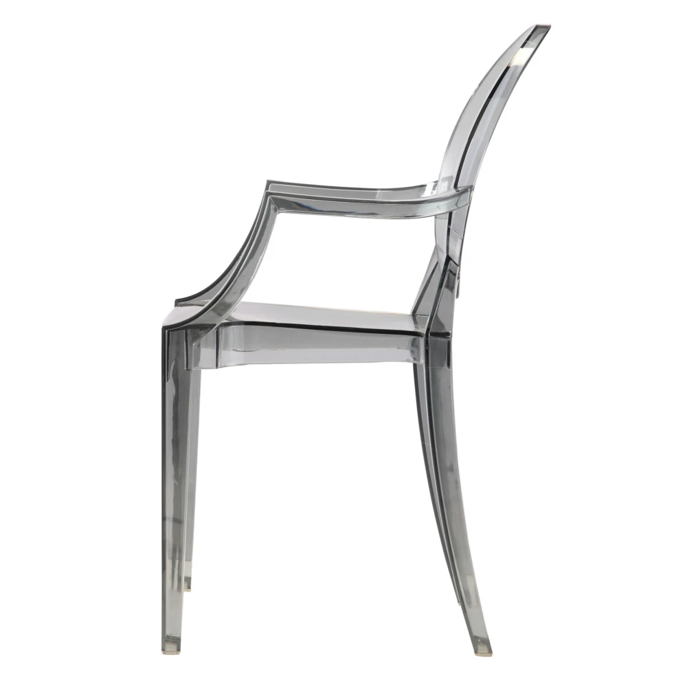 Fine Mod Imports Clear Arm Chair, Smoke (3)