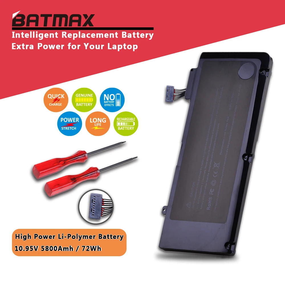 63.5Wh 10.95V A1322 A1278 Battery for Apple A1322 Apple MacBook Pro 13