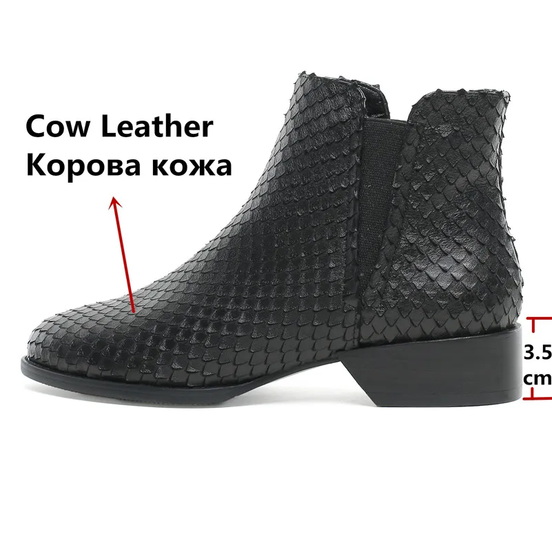 FEDONAS/2020 г. Новые полусапожки из натуральной кожи без застежки зимние теплые