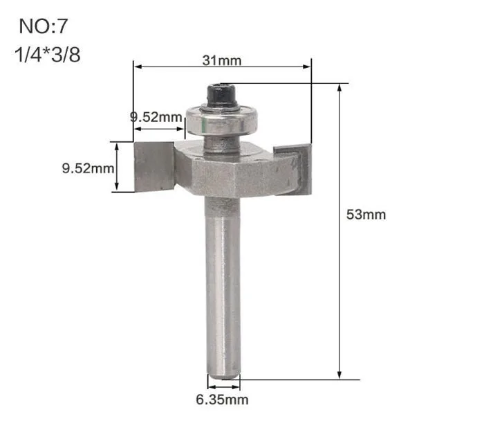 1/" 1/2 хвостовик" Т "типа печенья шарнирный слот резак для соединения/долбежные фрезы для деревообработки - Длина режущей кромки: NO 7