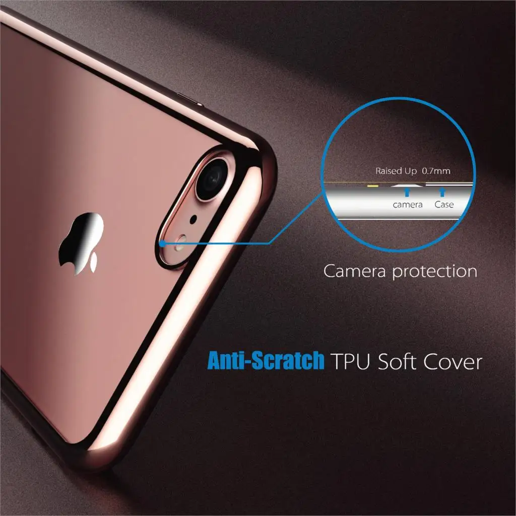 Rose Gold Clear Soft Case for iPhone 6 for iPhone 6S Case Plating Bumper Transparent Silicone TPU Cover for iPhone6 iPhone6S