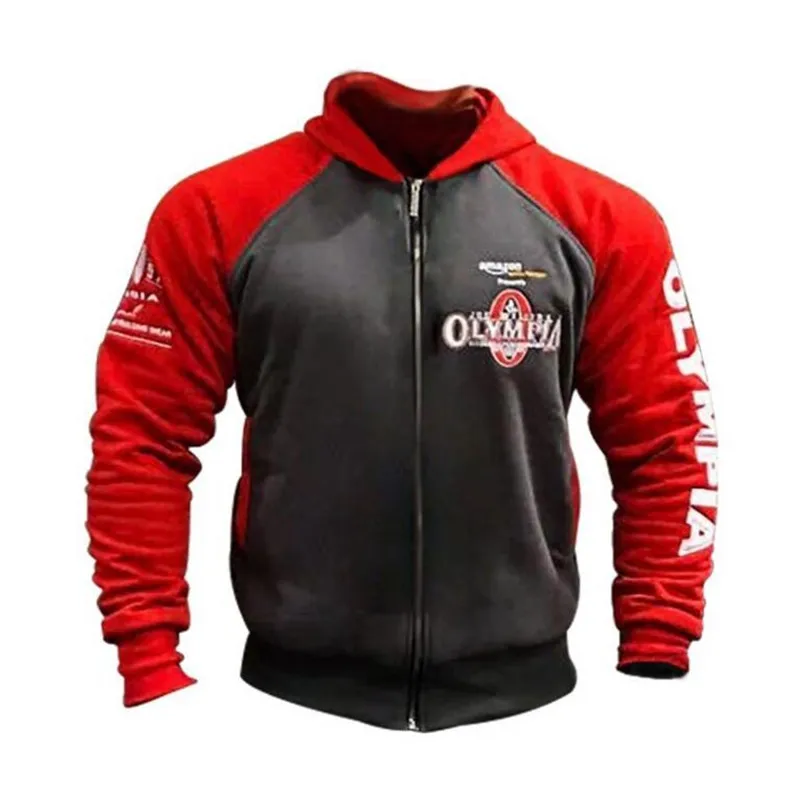 New Men Gyms Hoodies Gyms Fitness Bodybuilding Sweatshirt Zipper Sportswear Male Workout Hooded Jacket Clothing