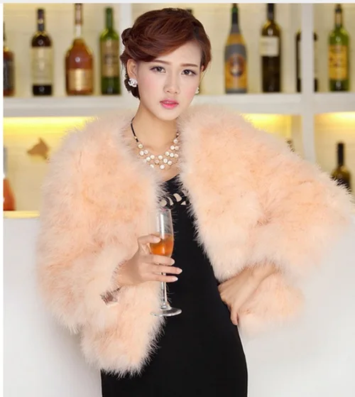 

Free Shipping genuine ostrich coat Women Ostrich Fur Coat jacket Overcoat spring fur waistcoats customized big size J745