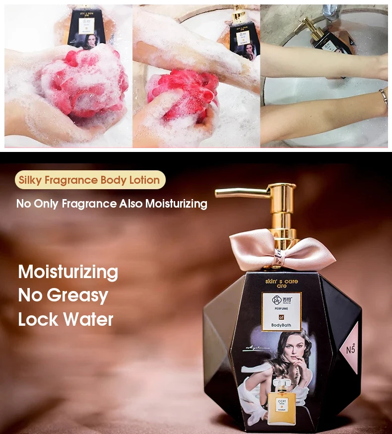 Conjunto de Banho de Perfume de Seda Corporal o Feromônio Cuidados com a Pele Gel de Banho e Loção Fragrância Perfume Duradouro Suave Clareamento 11 High Quality Beleza e saúde